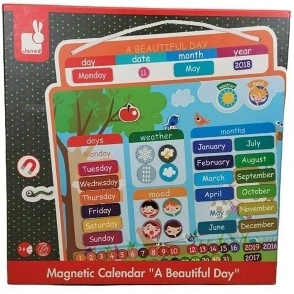 Janod Magnetic Calendar A Beautiful Day‎ Kids Toy Multicolor Educational Board